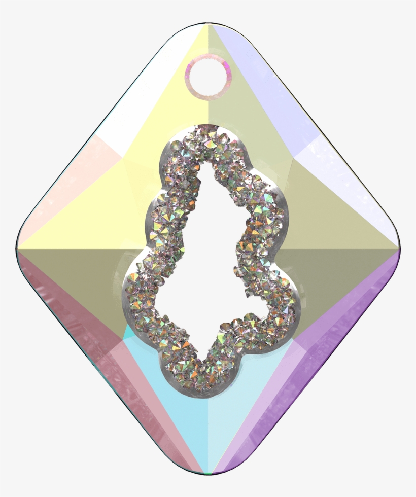 Swarovski 6926 Crystal Ab - Swarovski 6926 Growing Crystal Rhombus Pendant, 36mm, transparent png download