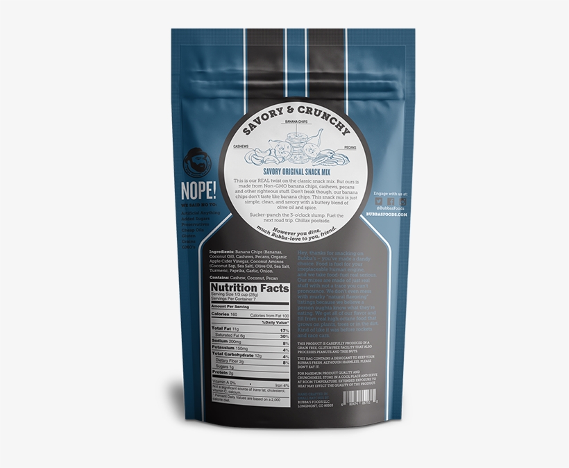 Savory Original Snack Mix - Bubba's Smokey Chipotle Bbq Snack Mix Grain-free, 198g, transparent png download