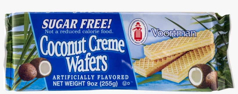 Voortman Coconut Creme Wafers Sugar Free, - Voortman Chocolate Sugar Free Wafer Cookies 255gms, transparent png download