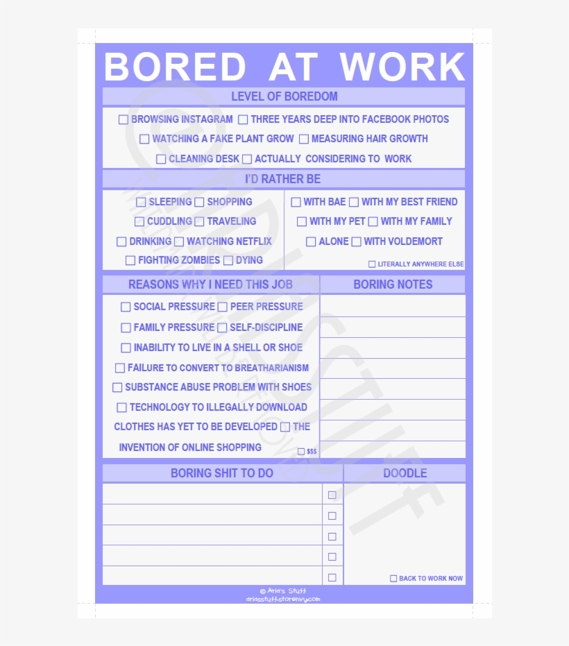 Have You Ever Been So Bored At Work That You Wonder - Boredom, transparent png download