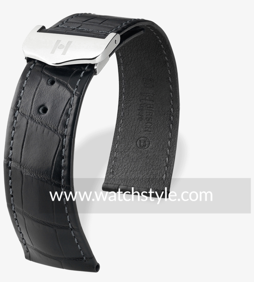Hirsch Voyager Black Matt - Omega Black Alligator De Ville Watch Bands, transparent png download