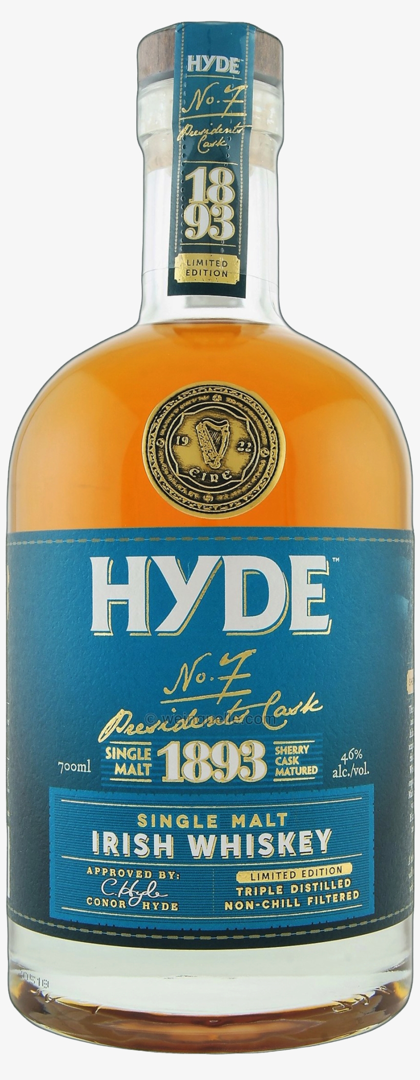 Bottle Shot - Hyde 6 Year Old No.4 The President's Cask Single Malt, transparent png download