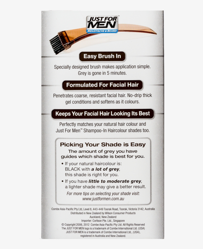 Just For Men Mustache And Beard Brush-in Color Gel,, transparent png download