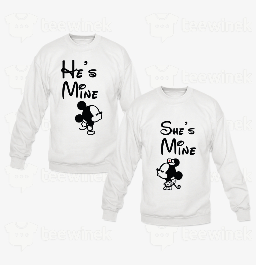Sweat Shirts Couple He's Mine She's Mine Mickey, Sweat - Cream Cookies - Couple Passport Cover - She's Mine, transparent png download