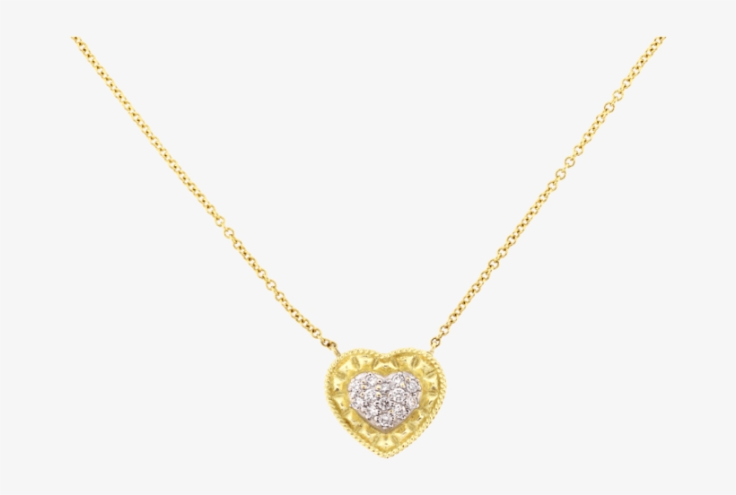Gold And Diamond Heart Pendant - Pendant, transparent png download