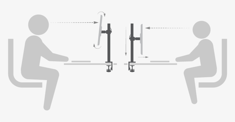 Triple Monitor Desk Mount - Computer Monitor, transparent png download