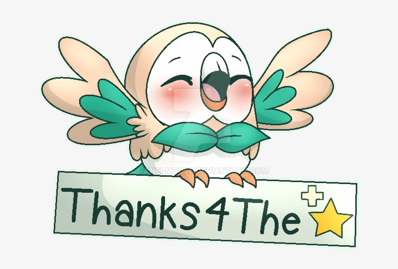 Rowlet Thanks - Cartoon, transparent png download