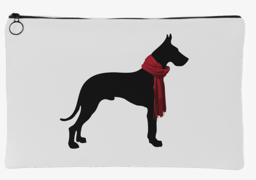 Great Dane With Red Scarf Accessory Bag - Great Dane Silhouette Png, transparent png download