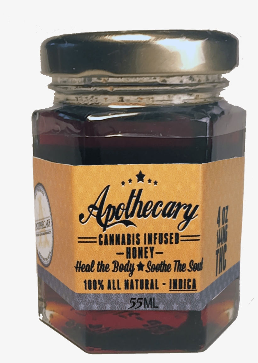 Jar Of Marijuana Infused Honey - Product, transparent png download