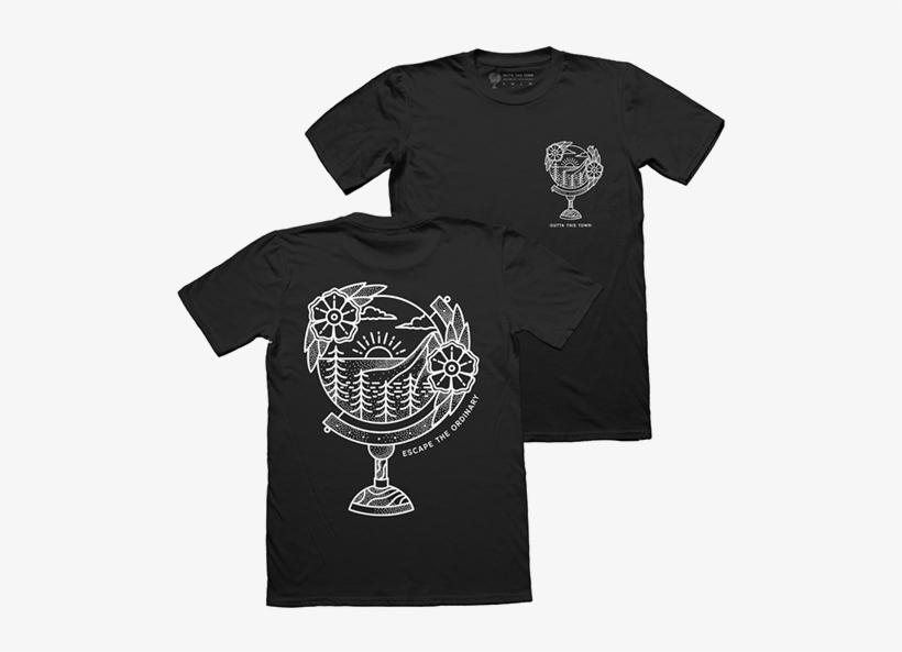 Escape The Ordinary Globe Illustration On Student Show - Shirt, transparent png download