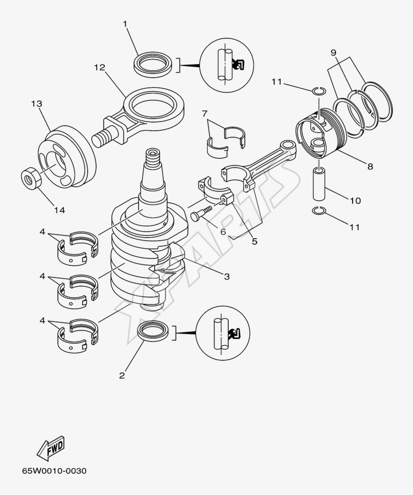 Yamaha Piston, Balancer - 65w - 11642 - 11 - 00, transparent png download