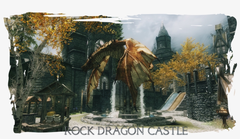 In Dragon Rock Bay Area Find Another Castle In Skyrim, - Skyrim Dragon Castle Mod, transparent png download