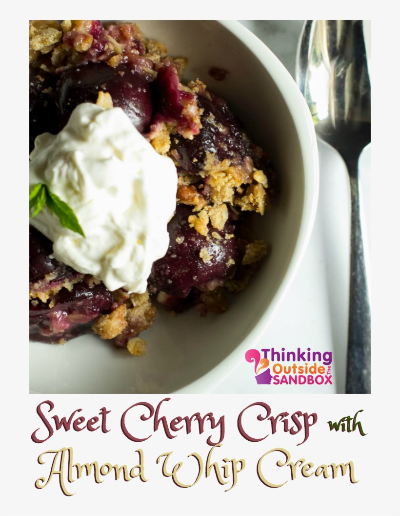 Sweet Cherry Crisp Recipe With Almond Whip Cream - Whipped Cream, transparent png download