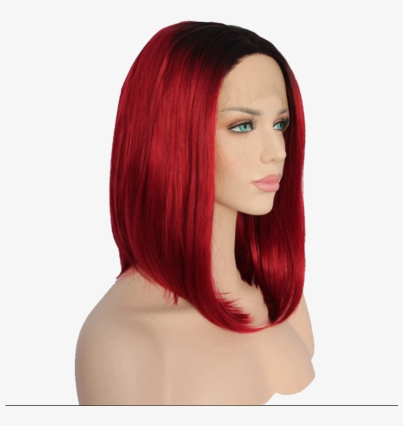 Buy Ombre Red Lace Front Wig - Red Color Glueless Heat Resistant Hand Tied Perruque, transparent png download