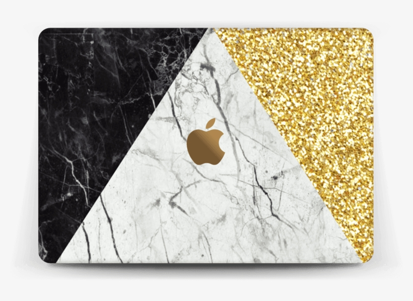 A Mix Of Marbles And Gold Glitter Printed On A Fabulous - Gold Marble Macbook Pro Skin, transparent png download