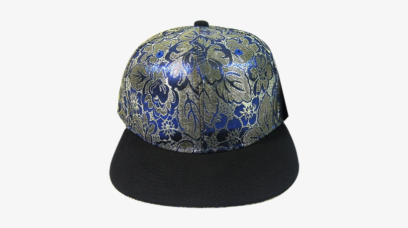 Gold Navy Floral Snapback - Baseball Cap, transparent png download