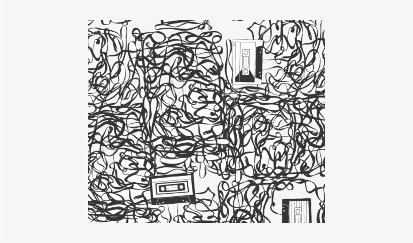 Cassette Tapes Fabric By Babysisterrae On Spoonflower - Black And White Cassette Tape, transparent png download