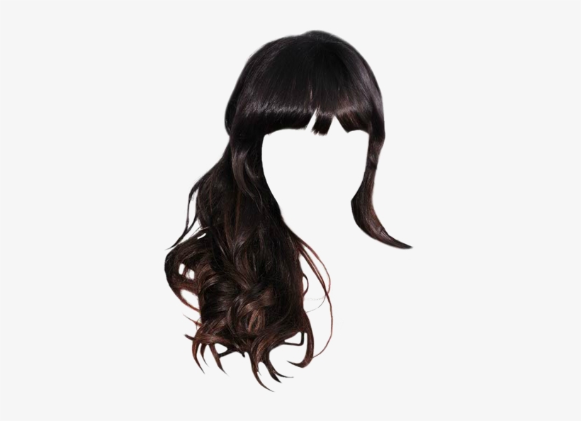 Zooey Deschanel Long Wavy Casual Hairstyle With Blunt - Blunt Bangs Png Transparent, transparent png download