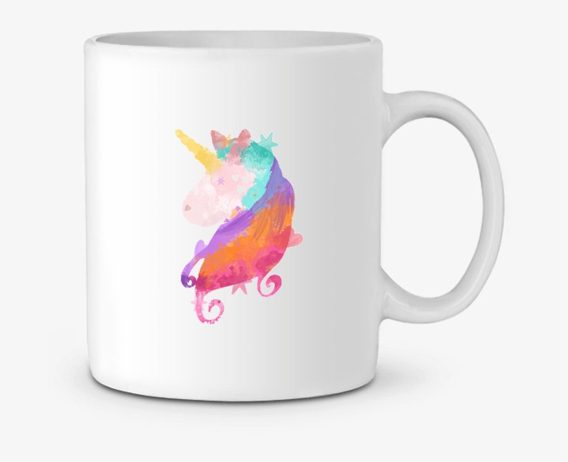 Ceramic Mug Watercolor Unicorn By Pinkglitter - Mug, transparent png download