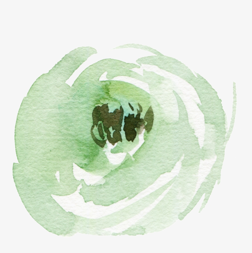 Green Watercolor Doodle Floral Transparent - Watercolor Painting, transparent png download