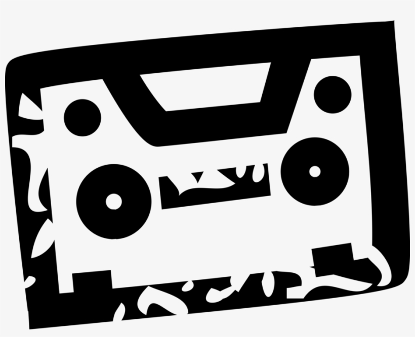 Vector Illustration Of Audio Entertainment Analog Cassette - Cassette, transparent png download
