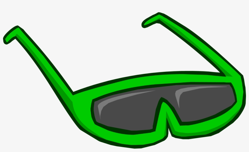 Clipart Transparent Library Green Sunglasses Club Penguin - Club Penguin Rare Face Items, transparent png download