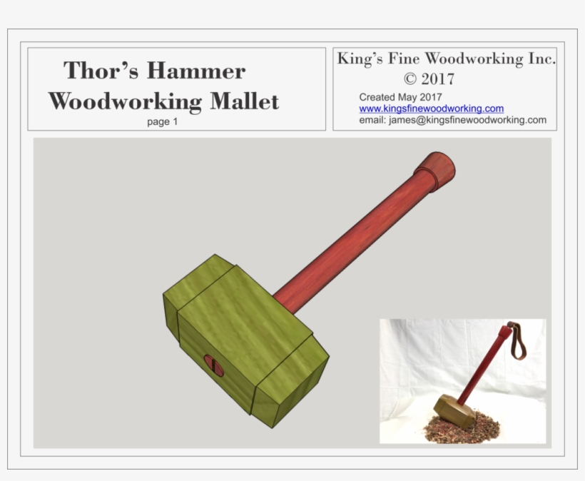 Plans For Woodworking Mallet In The Style Of Thor's - Woodworking, transparent png download