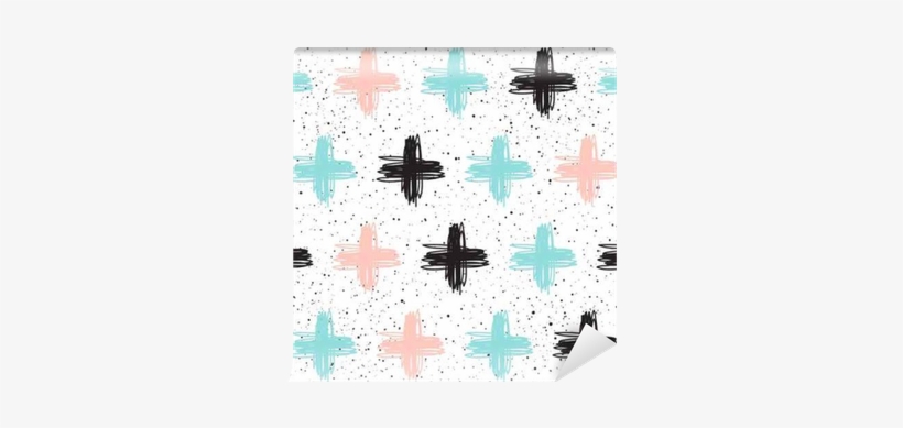 Doodle Cross Seamless Background - Pink, transparent png download