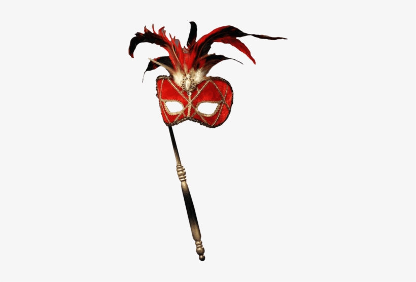 Forum Novelties Women's Feather Masquerade Mask With - Venetian Mask Red Costume, transparent png download