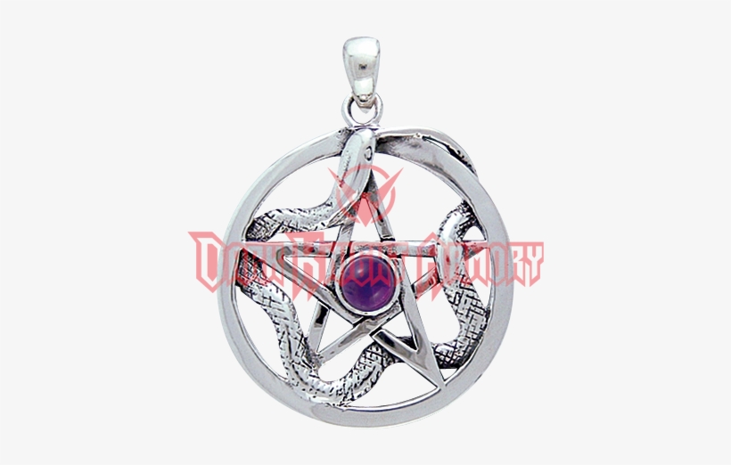 White Bronze Serpent Pentacle Pendant, transparent png download