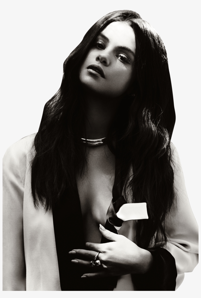 Selena Gomez Black And White Png Image, transparent png download