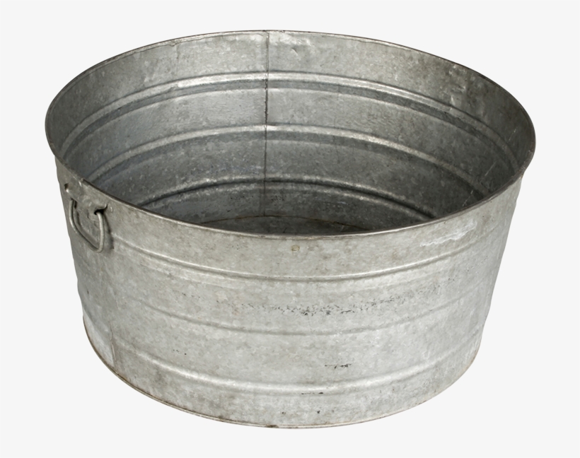 Galvanized Tub - Flowerpot, transparent png download