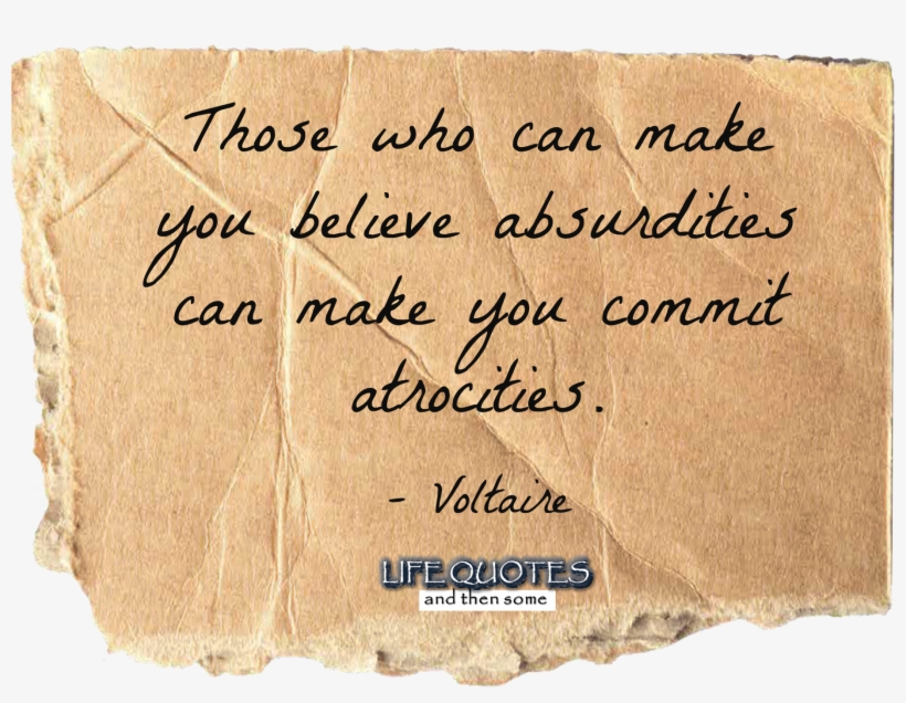 Believe Absurdities By Voltaire - Handwriting, transparent png download