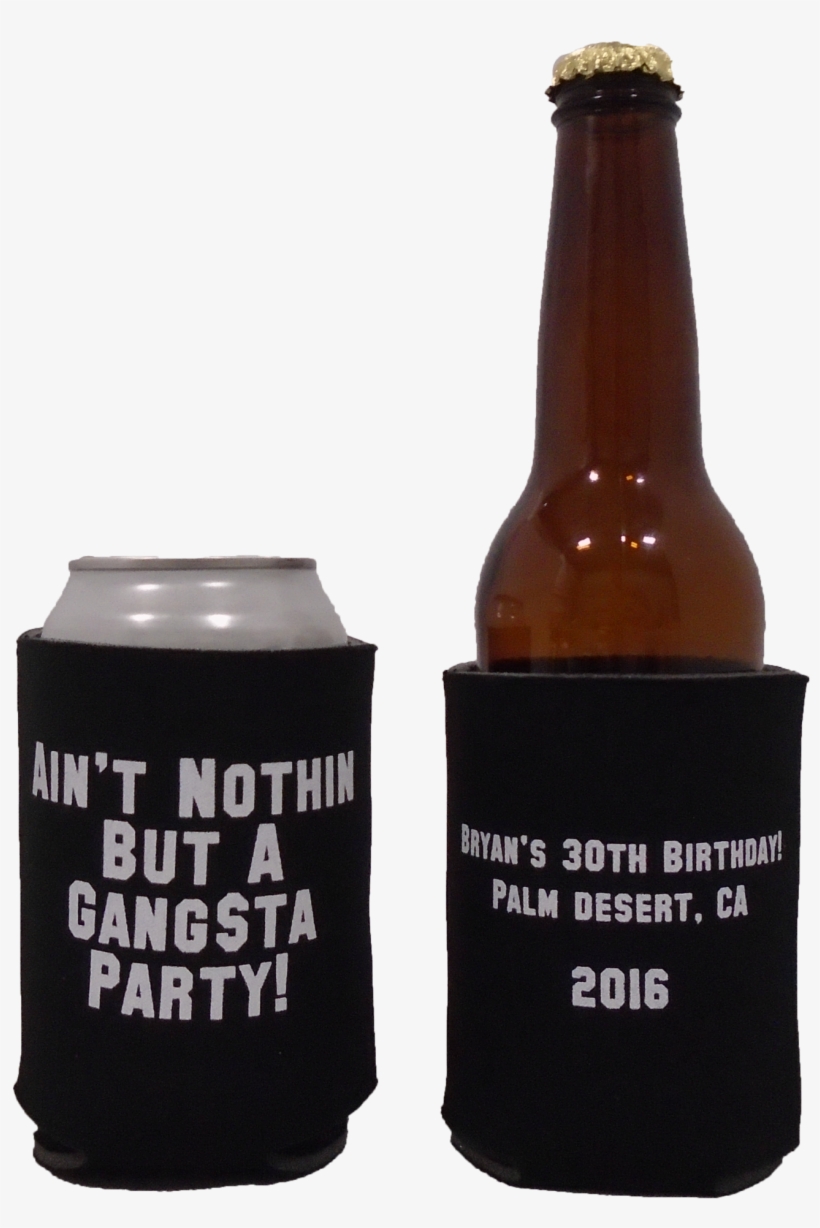 30th Birthday Party Koozie Gangsta Party Can Coolers - Koozie, transparent png download