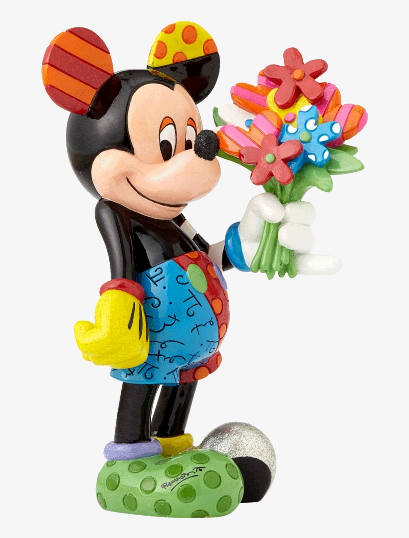 Britto Mickey With Flowers - Large Figurine, transparent png download
