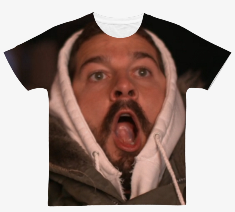 Shia Labeouf ﻿classic Sublimation Adult T-shirt - Shia Labeouf Face, transparent png download