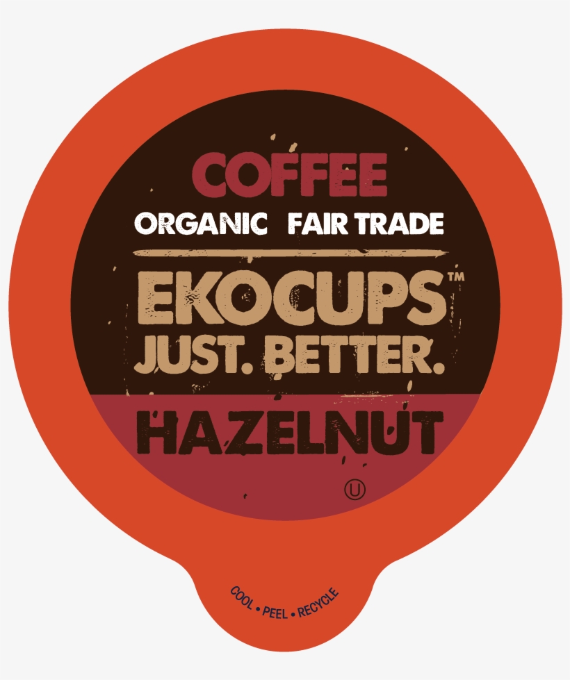 Ekocups Hazelnut Flavored Coffee Single Serve Cup, - Ekocups Organic Fair Trade Decaf Vanilla Coffee Single, transparent png download