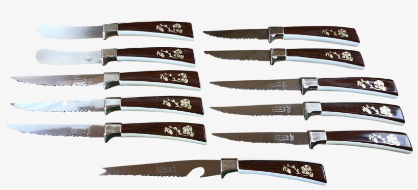 Vintage Sheffield Stainless Knife Set Flower Vine Design - Sheffield Vintage, transparent png download