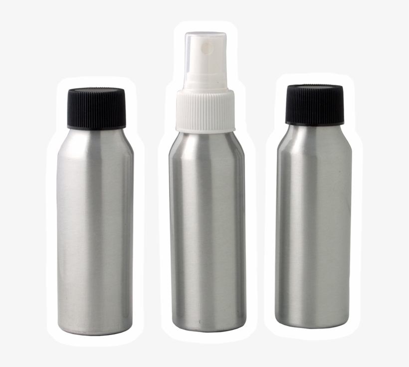 Set Of 3 Aluminium Bottles For Travelling - Aluminium, transparent png download