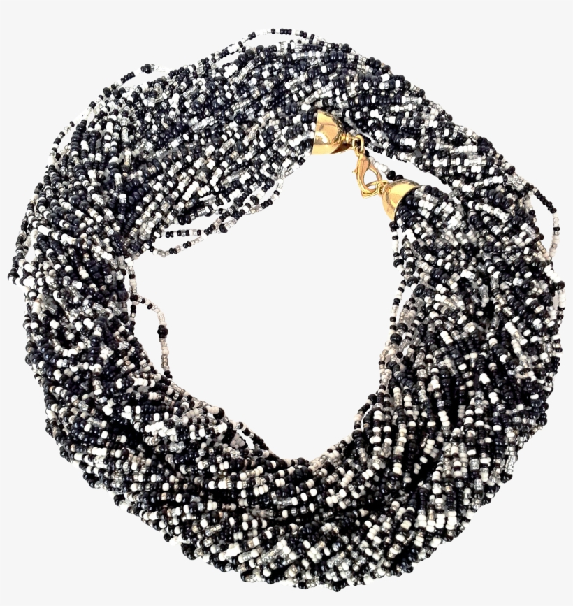 Joan Rivers Signed Torsade Necklace Black And White - Joan Rivers- Signed Torsade Necklace Black And White, transparent png download