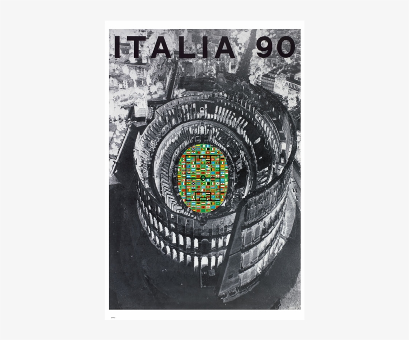 Italy World Cup 1990 Vintage Poster - Alberto Burri Italia 90, transparent png download