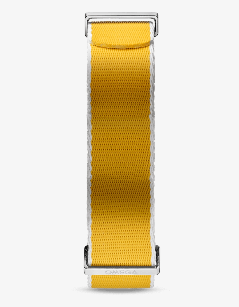 Polyamide Yellow Strap, White‑bordered - Omega Speedmaster Moonwatch, transparent png download