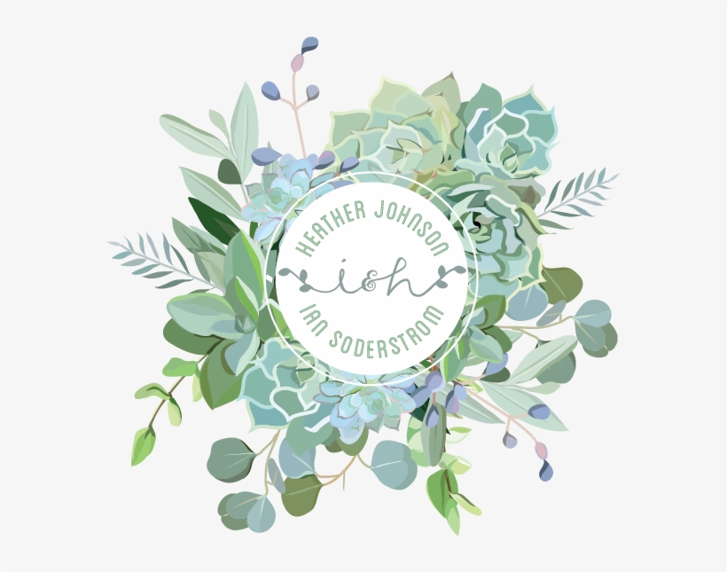 Succulent Custom Wedding Logo For A Garden Wedding - Logo Succulent, transparent png download