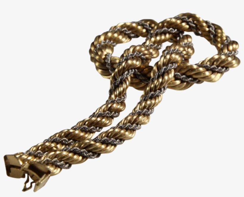 Gold Rope Choker Necklace - Rope Chain Necklace | 18k Yellow White Gold | Vintage, transparent png download