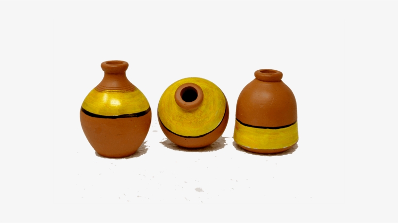 Red Pottery Miniature Decorative Bright Yellow W/black - Pottery, transparent png download