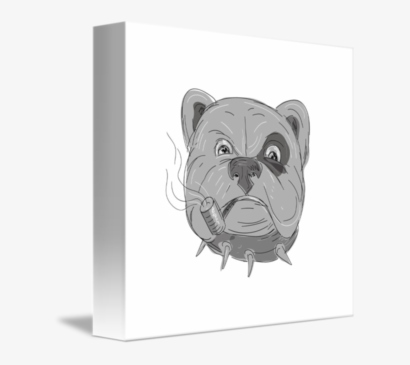 Angry Bulldog Corn Cob Pipe By Aloysius - Angry Bulldog Smoking Corn Cob Pipe Drawing, transparent png download