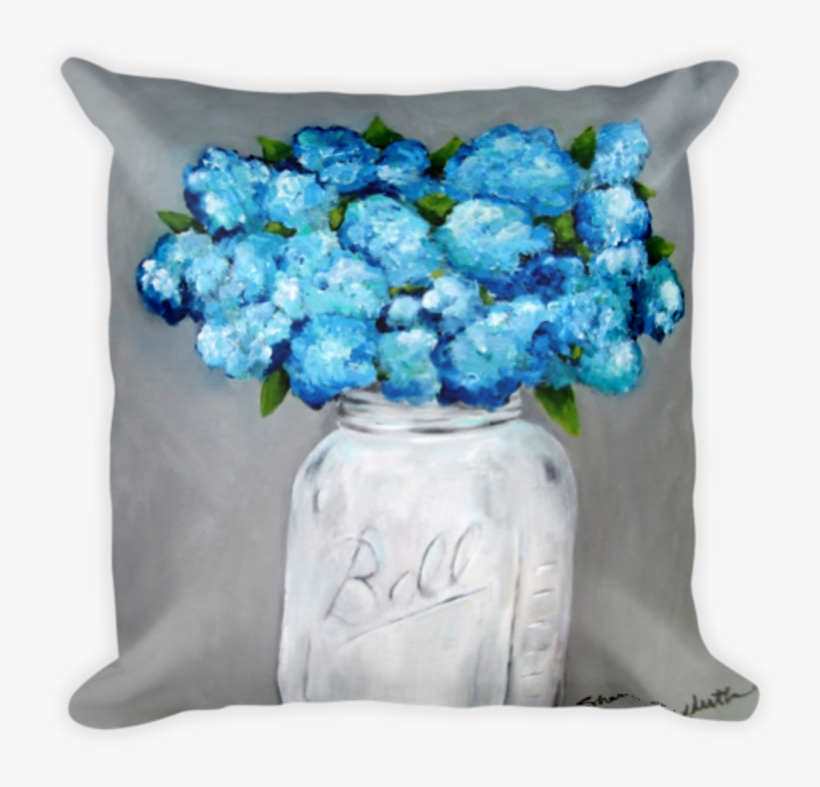 Blue Hydrangeas In Jar, transparent png download