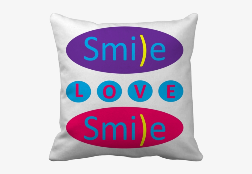 Smile Love Smile Pillow Cover - Pillow, transparent png download