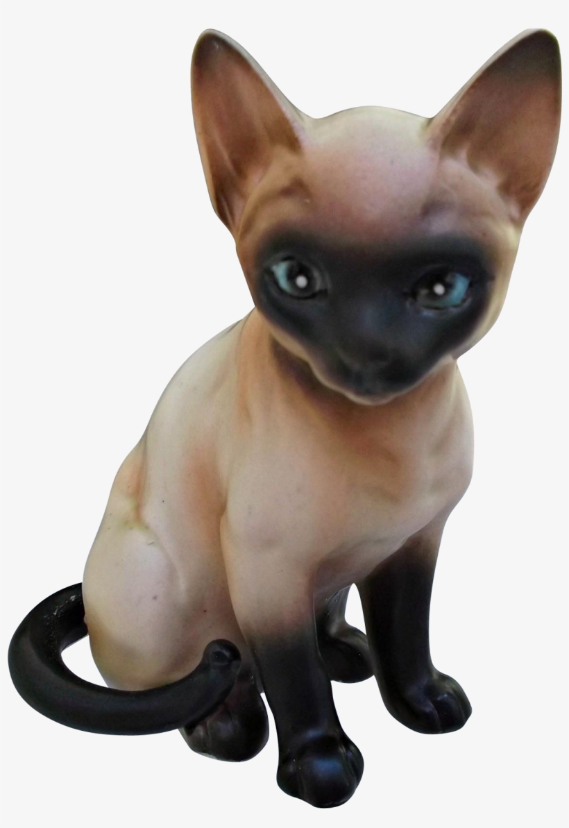 A Handsome, Vintage Porcelain/ceramic Siamese Cat/kitten - Cat, transparent png download