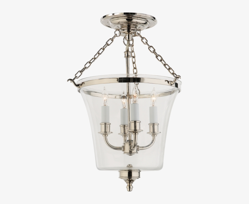 Sussex Semi-flush Bell Jar $630 Height - Visual Comfort Chc2209pn E.f. Chapman Sussex 4 Light, transparent png download